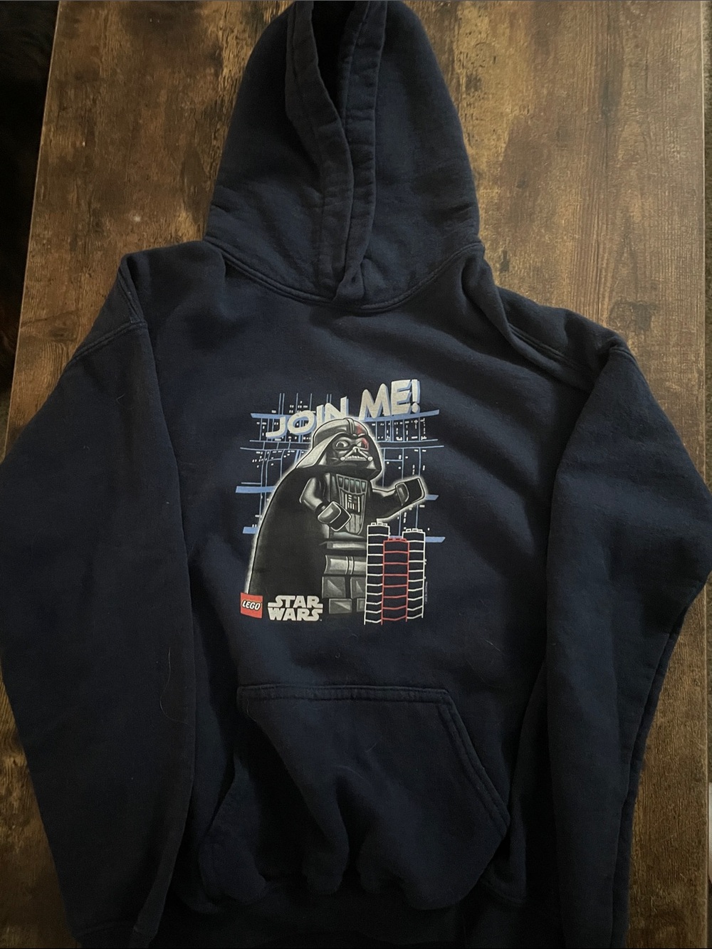 Kids Star Wars Navy Blue LEGO Darth Vader Graphic Hoodie